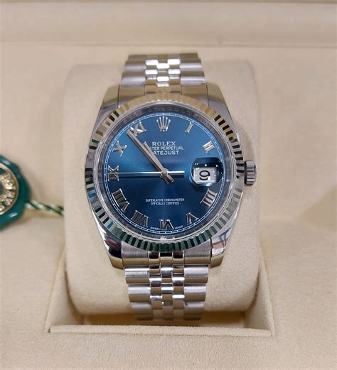 rolex datejust 2 quadrante blu numeri romani|Orologio Rolex Datejust 36 in acciaio Oystersteel e oro Everose .